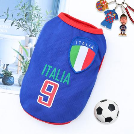 Kjæledyrsklær Hund Golden Retriever Sommernettvest VM-balluniform Basketballklær Dark blue No. 9 Italy m
