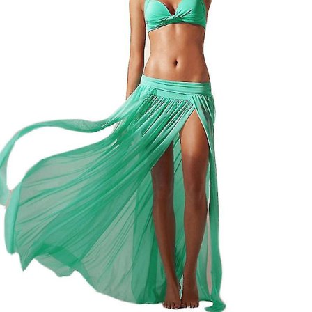 Strandkläder Dam Sarong Omlott Chiffong Lång Kjol Slits Cover Up