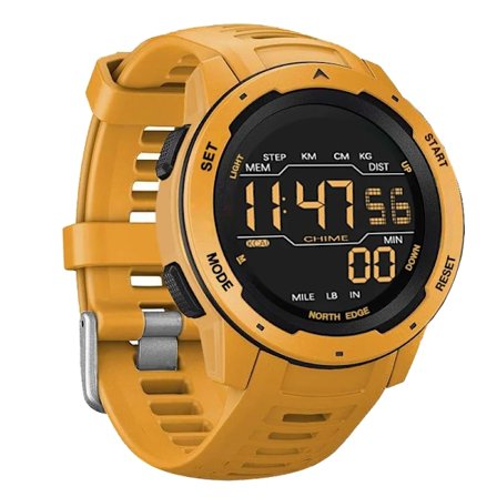 NORTH EDGE Herre Smartwatch Dame Sportsur Dual Time Løbe Skridttæller Nedtælling Vandtæt 50m Digital Alarm Militærur