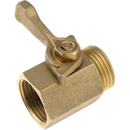 Slangar-avstängningsventilset i mässing med brickor, stor handtagsdesign, standardgänga, industriell anslutning för vattenflödeskontroll (1 st, guld)