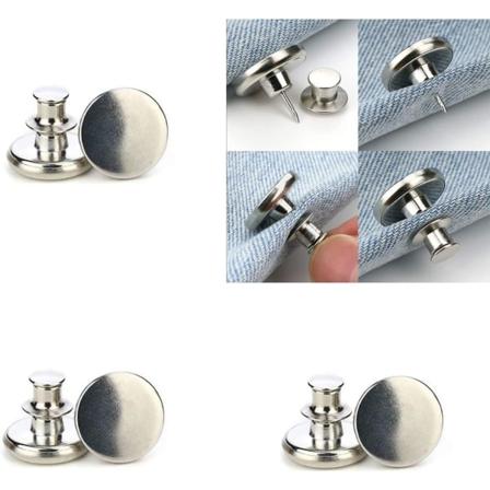 2 paria ommeltavia housunappeja - Säädä koko - Valkoinen hopea - 17 mm