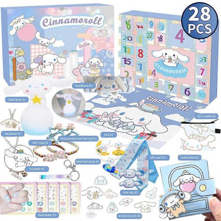 2024 Julekalender med Nedtælling Kuromi My Melody Cinnamoroll Sanrio Legetøj Tilbehør Piger Kalendergaver