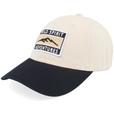 Wild Spirit - Beige unconstructed Keps - Mountain Adventures Patch Stone/Black Dad Cap @ Hatstore