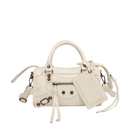 Vintage dame taske, luksus kvalitet blød læder håndtaske, afslappet dame skuldertaske, transportemballage off-white