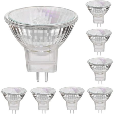 MR11 Halogenpærer, 35W, 12V, MR11, GU4 Tostiftsokkel Halogenpærer, Dimbar - 2700k Varmhvit - 8 STK