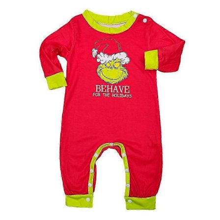 Jul Familie Matchende Pyjamas Nattøj Jul Grinch Trykt Voksen Barn Spædbarn Nattøj Pyjamas Sæt - Perfekt til Spædbørn
