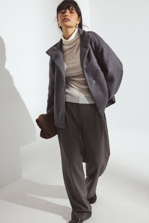 NA-KD - Dressbukse med plissering og lavt liv - Low waist dressbukse - Grå - EU 36