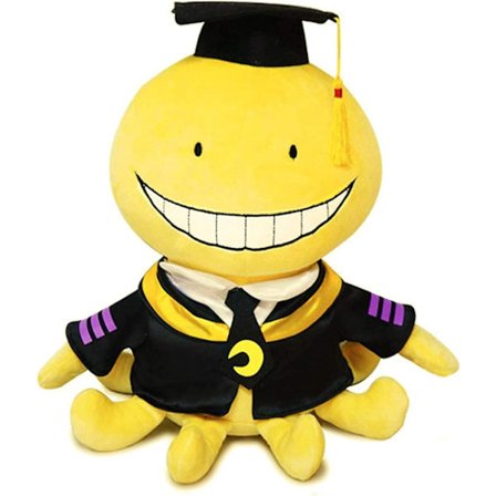 Manga Pehmolelu Koro Sensei Luokkahuonehahmo Mustekala Pehmolelu Nukke Hauska Täytetty Keltainen Sarjakuva Heittotyyny Kokoelma Lahjat (45cm)