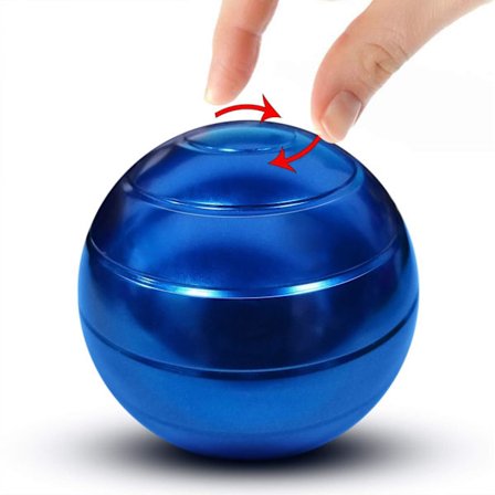 Kinetiske skrivebordslegetøj, fuld krops optisk illusion Fidget Spinner Ball, gaver til mænd, kvinder, børn Størrelse 2,1", blå