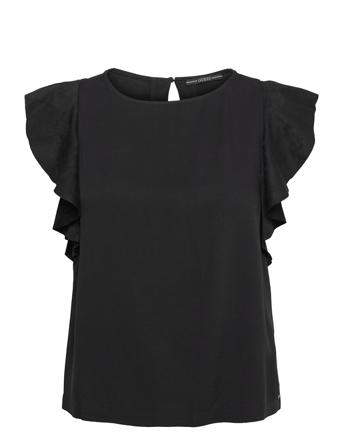 Ss Leona Top Black GUESS Jeans
