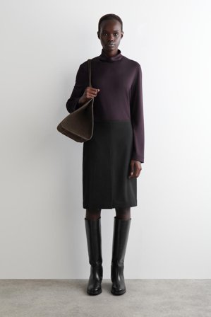 COS Women's Camiseta Elástica Con Cuello Alto in Lila