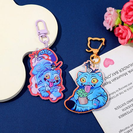 2 kappaletta K-pop demonienmetsästys tyttöbändi värimuuttuva metsästäjä tiikeri akryyli avaimenperä riipus