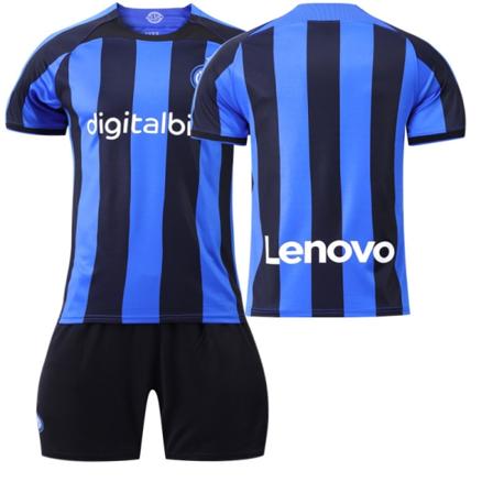 22-23 Inter Milan kotipaita nro 90 Lukaku nro 10 Lautaro nro 9 Dzeko jalkapalloasu aikuisille Inter Milan home game #18