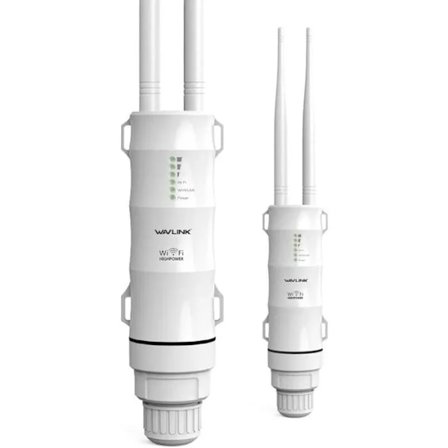 Kraftig Udendørs WiFi Forstærker/WiFi Repeater med PoE Support/Dual Band 2.4+5G/2 Langtrækkende WiFi Antenner