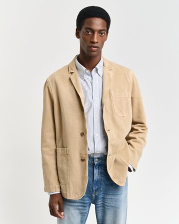 GANT Herren Relaxed Fit Sakko aus Canvas (48)
