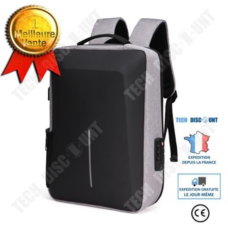 Ryggsäck - TECH DISCOUNT - Säkerhetsfunktion - Hård - Vattentålig - Stort kapacitet