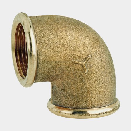 Koleno Maestrini 90° Elbow Female/Female, mosaz, úhel 90°, 1" G (BSP) (vnitřní) na 1" G (BSP) (vnitřní)