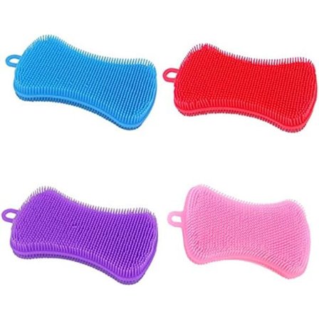 12,5x7cm Skureputer Silikonsvamp Multifunksjonell Silikonskurebørste Multifunksjonell Kjøkkenoppvaskbørste for Bad