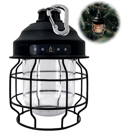 Genopladelig Campinglys, 3 Lysstyrke Niveau, Udendørs Campinglys, LED Retro Lanterne Vandafvisende Bærbar, Velegnet Til Vandreture Strømafbrydelser