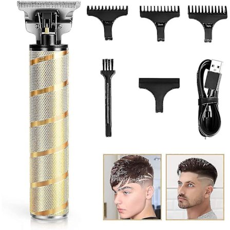 Hårklipper for menn, Zero Gapped hårklippere, T-blad konturklipper for hårklipp, trådløse hårklippere, USB-lading vanntett T
