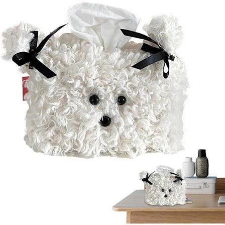Tissue Box, Plysch Tissue Box | Hundformad tecknad servetthållare,Mjukt dekorativt skrivbordsinredning