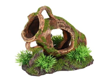 Akvariedekorasjon Kanne med Plante - 16cm