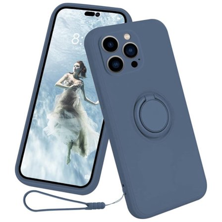iPhone 15 Pro Skal Med Ringhållare Mörkblå