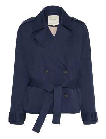 Crrea Crop Trenchcoat Navy Cream