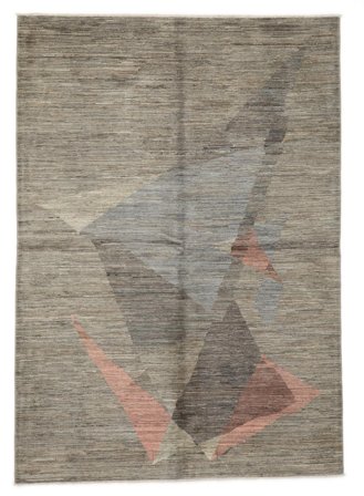 Anudada A Mano Battuta Alfombra 167X236 De Lana Marrón/Amarillo Oscuro