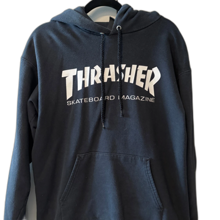 Svart Thrasher hoodie med tryck