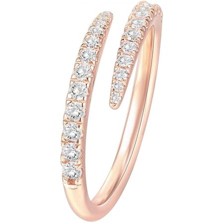 14K gullbelagt kubisk zirkonia åpen vridd evighetsring for kvinner-----Rosegull (størrelse 8)