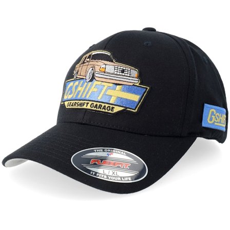 Gearshift - Zwart flexfit Cap - Swedish Classic Gshift Garage Black Flexfit @ Hatstore