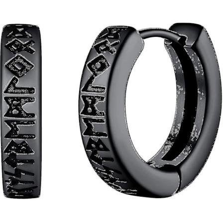 Norse Viking Runes Hoop Øredobber For Menn Kvinner 12mm Huggie Hoops Med Delikat Gaveemballasje