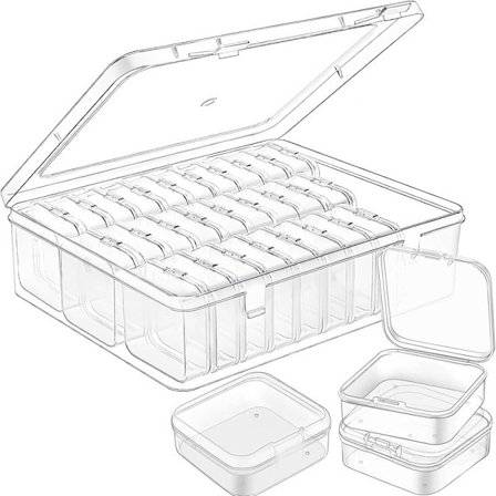 30 klassificeringslådor, pärlförvaringslåda med lock, liten transparent klassificeringslåda för smådelar