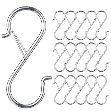 17-pak S-kroge til ophængning, kraftige S-formede sølvkroge, køkkenkroge, S-kroge til planter, blomsterpotter, håndklæder og tasker, 8,9 cm.