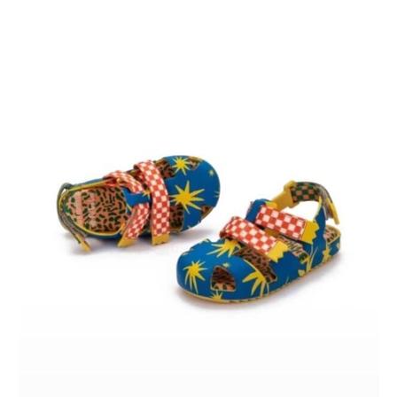 Godisfärgade barnstrandskor vävda sandaler Blue USA10