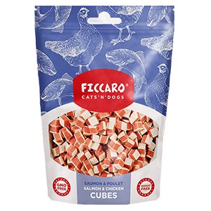 Ficcaro Salmon & Chicken Cubes, 100g