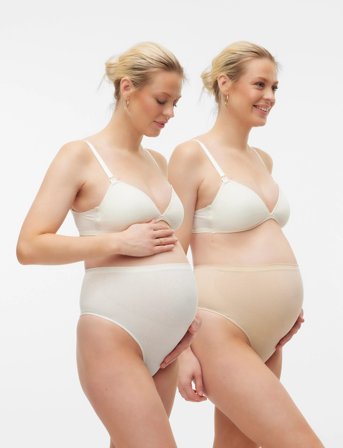 Mamalicious Mlheal Cotton G-String 2-P A. Noos - White - S/M