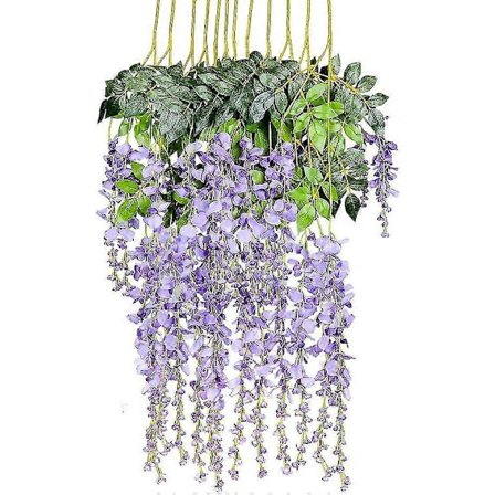 Acsergery 12 stk./lot 1,1 meter/stk. Kunstige Blomster Falsk Wisteria Vinstok Silke Blomst Gave