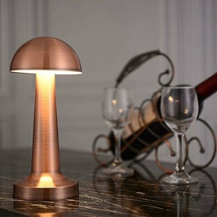 LED-bordlampe med berøringskontroll, USB-ladbare trådløse dimmbare skrivebordslamper for hotellrestaurantløsning Kafé ved sengen nattlampe, bronse