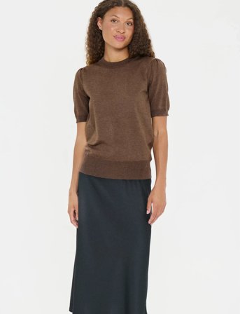 Saint Tropez Milasz Ss Pullover - Brown - S