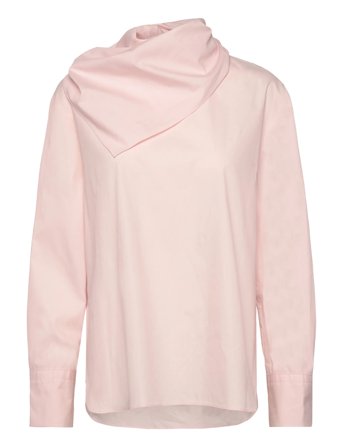 Mango Poplin Blouse With Handkerchief - Pink - L