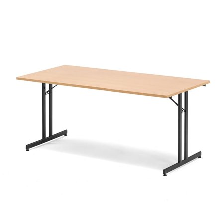 Fällbart bord, 1800x800 mm, boklaminat, svart