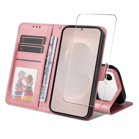 ENKAY Samsung Galaxy S26 Ultra Plånboksfodral Konstläder Ställ - Rosa