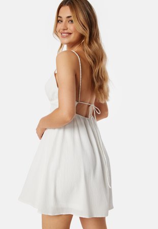 Bubbleroom Occasion Sunny Tie Back Dress White Klær