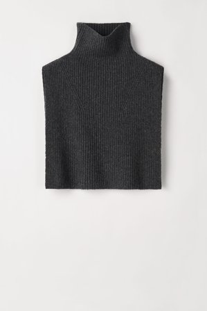 Soft Goat - Ribbed Bib - Cashmere beanie - One Size - Charcoal