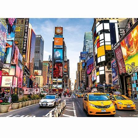 1000 Brikker I 1 Sæt Kreativ Tykt Papirs Puslespil Uddannelsesmæssigt Puslespil Delikat Moderne Times Square St Assorted Color 30X42CM