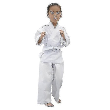 Karate Uniform med Gratis Bælte, Hvid Karate Gi til Børn & Voksenstørrelse