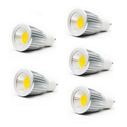 5 stk. 5W LED Spotlight Gu10 Gu5.3 E26 E27 Mr16 Cob Hvid
