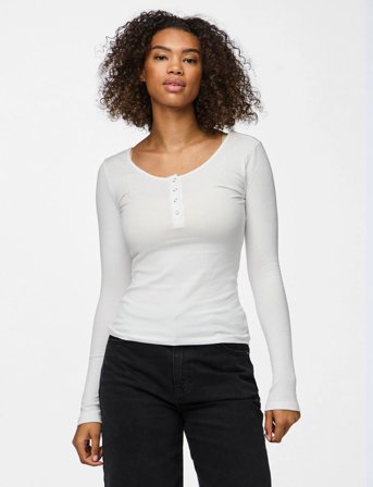 Pieces Pckitte Ls Top Jrs Noos Bc - White - XS